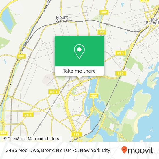 Mapa de 3495 Noell Ave, Bronx, NY 10475