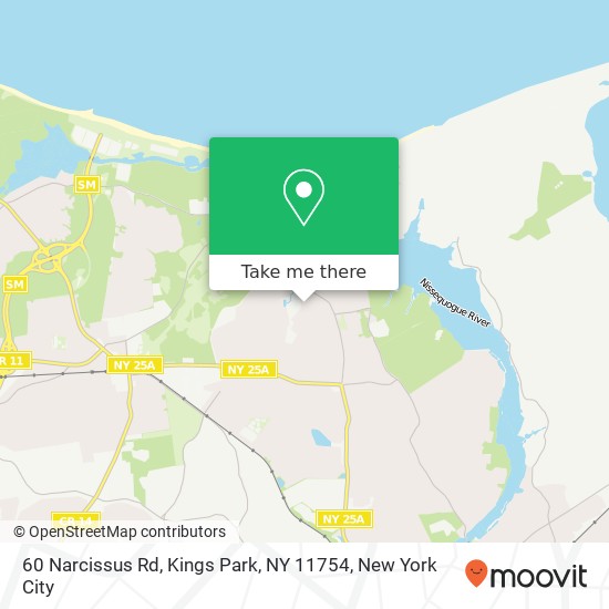 Mapa de 60 Narcissus Rd, Kings Park, NY 11754