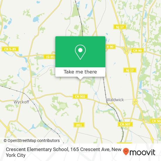 Mapa de Crescent Elementary School, 165 Crescent Ave
