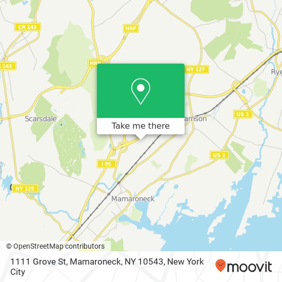Mapa de 1111 Grove St, Mamaroneck, NY 10543