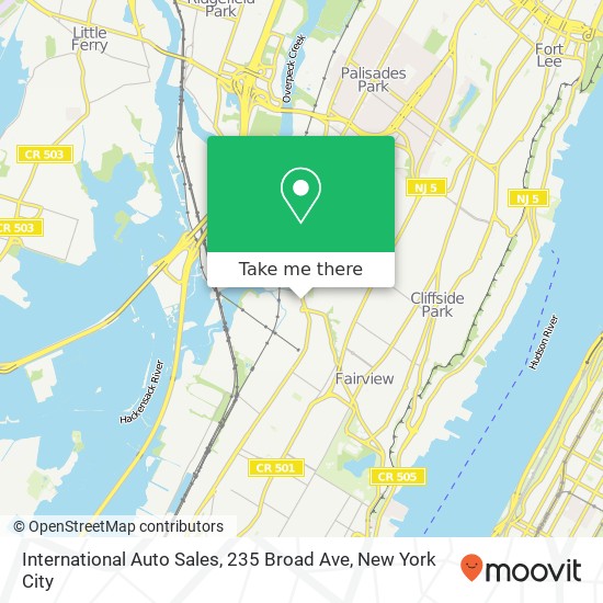 Mapa de International Auto Sales, 235 Broad Ave