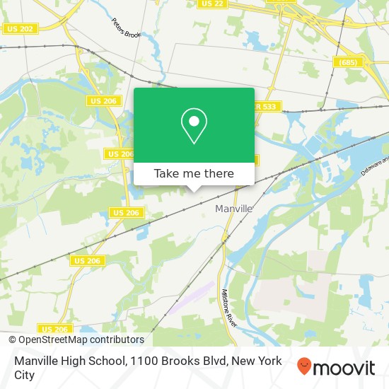 Mapa de Manville High School, 1100 Brooks Blvd