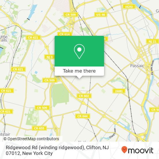 Ridgewood Rd (winding ridgewood), Clifton, NJ 07012 map