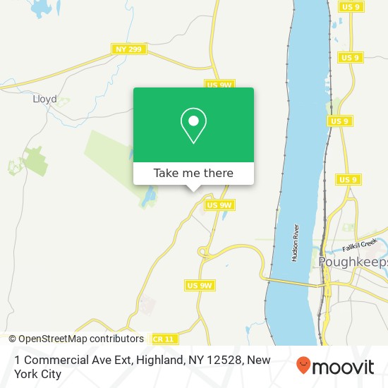 Mapa de 1 Commercial Ave Ext, Highland, NY 12528