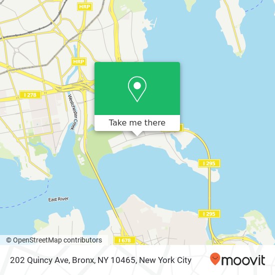 Mapa de 202 Quincy Ave, Bronx, NY 10465