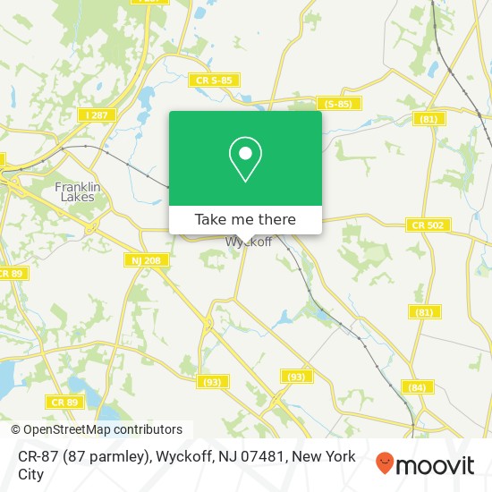 CR-87 (87 parmley), Wyckoff, NJ 07481 map