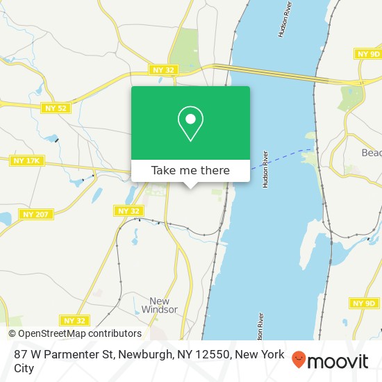 Mapa de 87 W Parmenter St, Newburgh, NY 12550