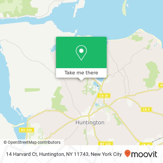 Mapa de 14 Harvard Ct, Huntington, NY 11743