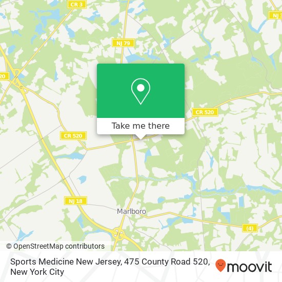 Mapa de Sports Medicine New Jersey, 475 County Road 520