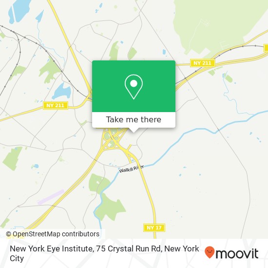 Mapa de New York Eye Institute, 75 Crystal Run Rd