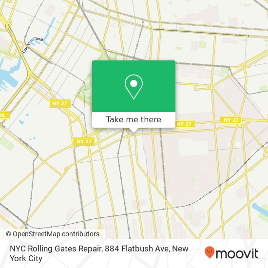 NYC Rolling Gates Repair, 884 Flatbush Ave map