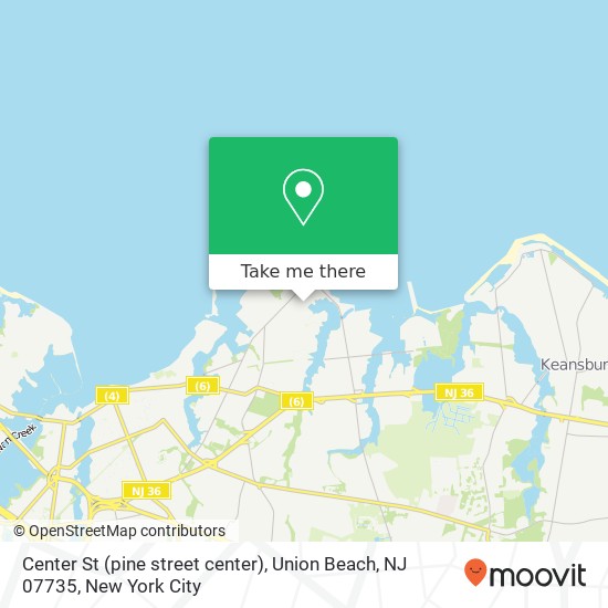 Center St (pine street center), Union Beach, NJ 07735 map