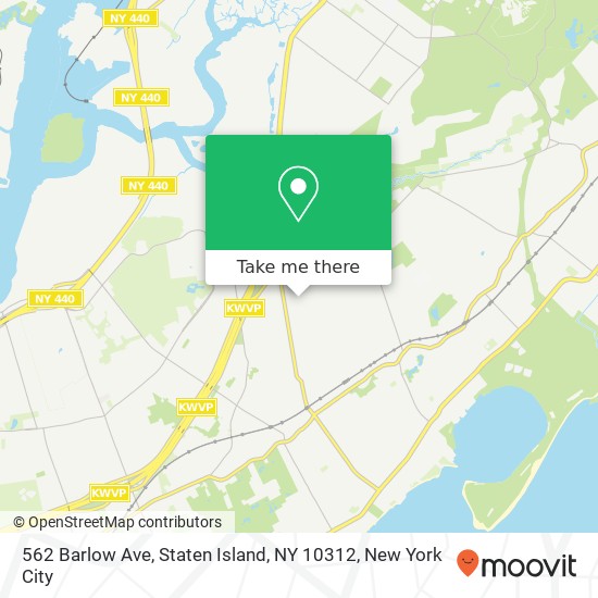 Mapa de 562 Barlow Ave, Staten Island, NY 10312