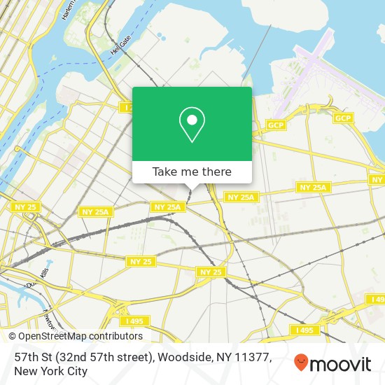 Mapa de 57th St (32nd 57th street), Woodside, NY 11377