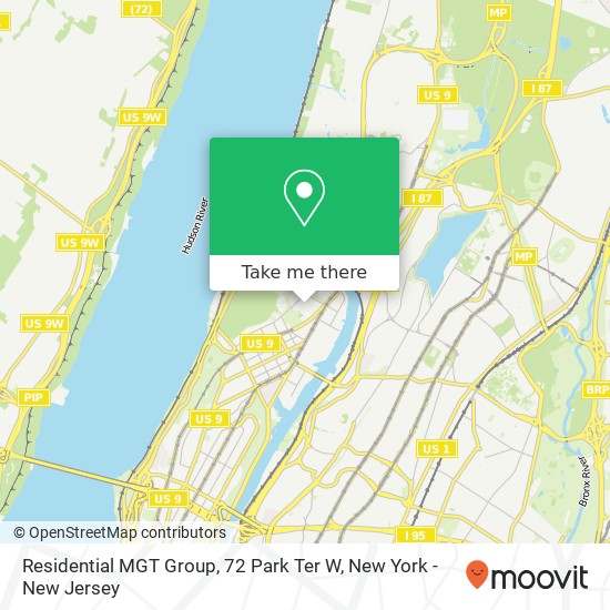 Residential MGT Group, 72 Park Ter W map