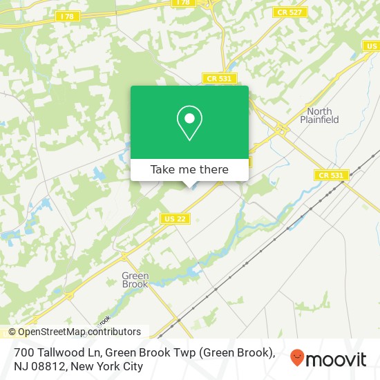 700 Tallwood Ln, Green Brook Twp (Green Brook), NJ 08812 map