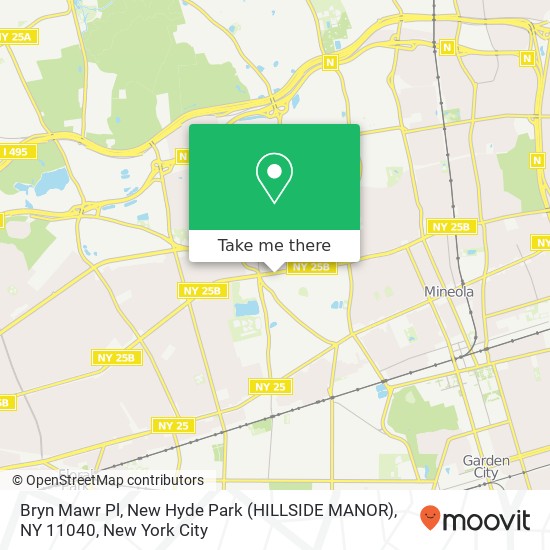 Mapa de Bryn Mawr Pl, New Hyde Park (HILLSIDE MANOR), NY 11040