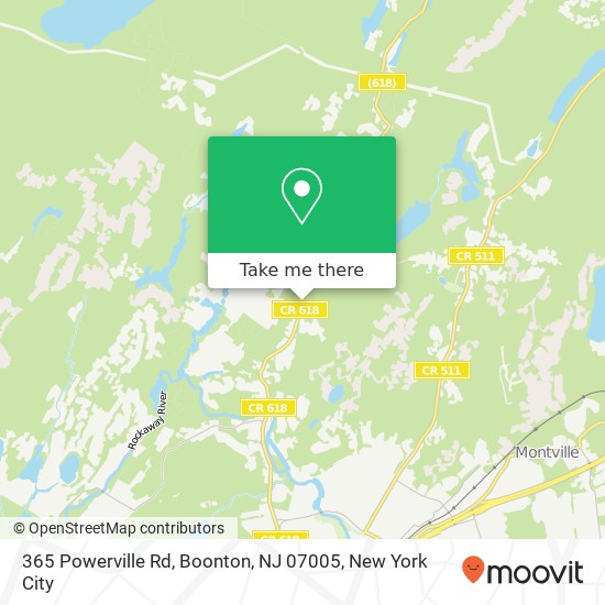 Mapa de 365 Powerville Rd, Boonton, NJ 07005