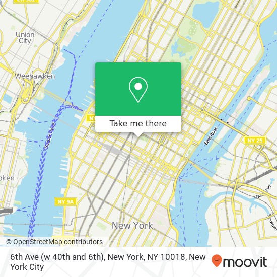 Mapa de 6th Ave (w 40th and 6th), New York, NY 10018