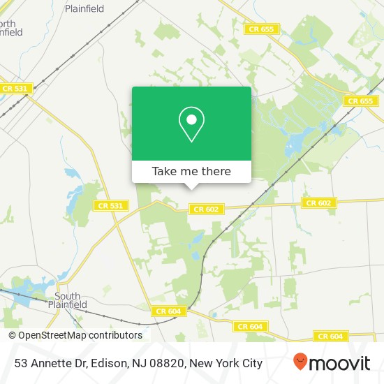 Mapa de 53 Annette Dr, Edison, NJ 08820