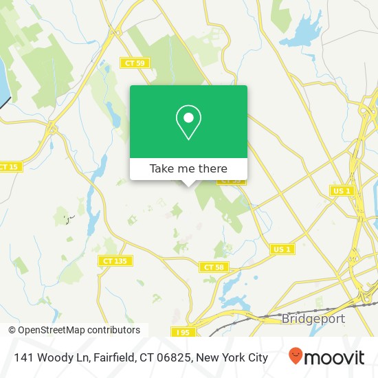 Mapa de 141 Woody Ln, Fairfield, CT 06825