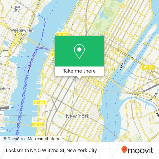 Mapa de Locksmith NY, 5 W 32nd St