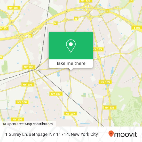 Mapa de 1 Surrey Ln, Bethpage, NY 11714
