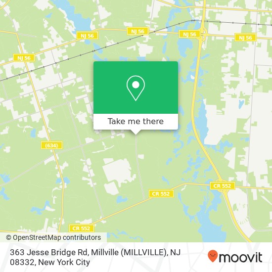 Mapa de 363 Jesse Bridge Rd, Millville (MILLVILLE), NJ 08332