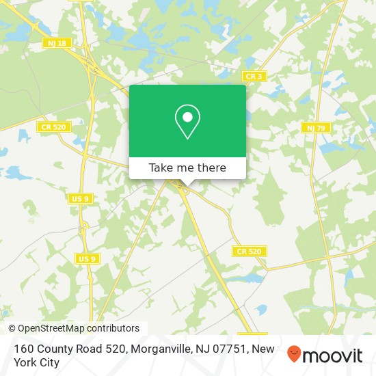 Mapa de 160 County Road 520, Morganville, NJ 07751