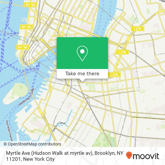 Mapa de Myrtle Ave (Hudson Walk at myrtle av), Brooklyn, NY 11201