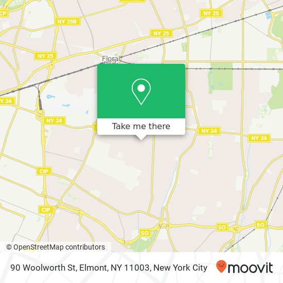 Mapa de 90 Woolworth St, Elmont, NY 11003
