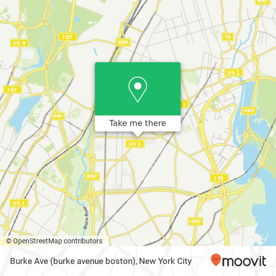 Mapa de Burke Ave (burke avenue boston), Bronx, NY 10469