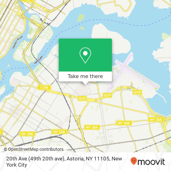 Mapa de 20th Ave (49th 20th ave), Astoria, NY 11105