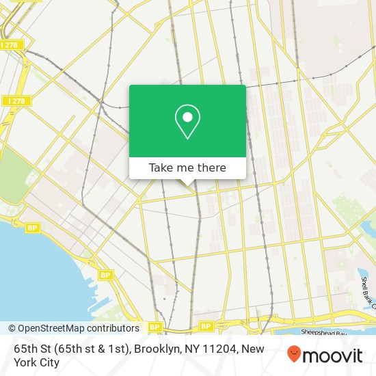 65th St (65th st & 1st), Brooklyn, NY 11204 map