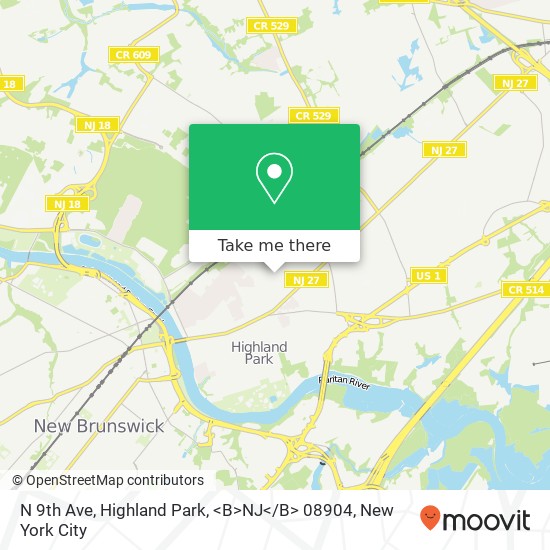 N 9th Ave, Highland Park, <B>NJ< / B> 08904 map