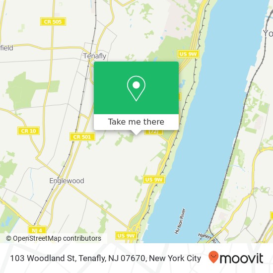 Mapa de 103 Woodland St, Tenafly, NJ 07670