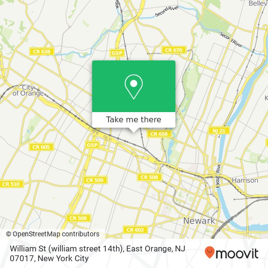 William St (william street 14th), East Orange, NJ 07017 map