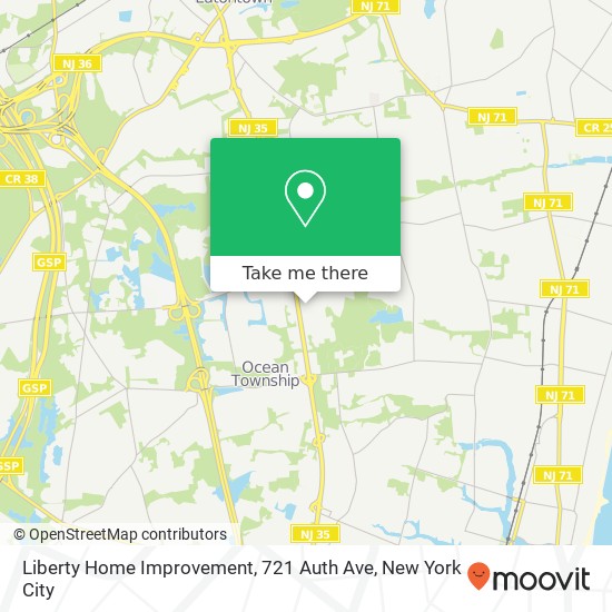 Mapa de Liberty Home Improvement, 721 Auth Ave