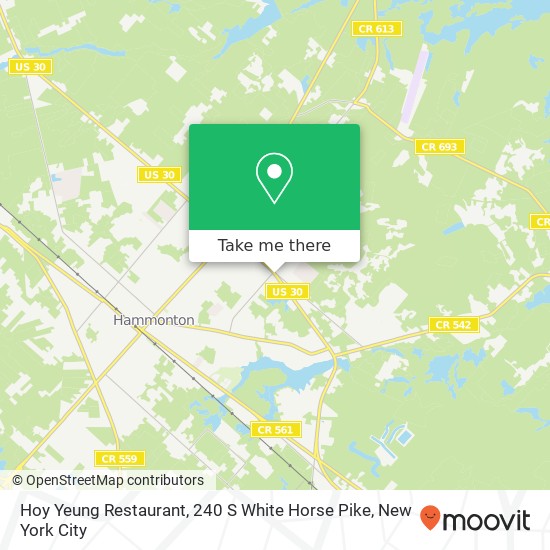 Mapa de Hoy Yeung Restaurant, 240 S White Horse Pike