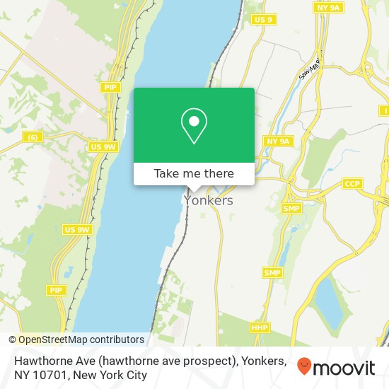 Mapa de Hawthorne Ave (hawthorne ave prospect), Yonkers, NY 10701