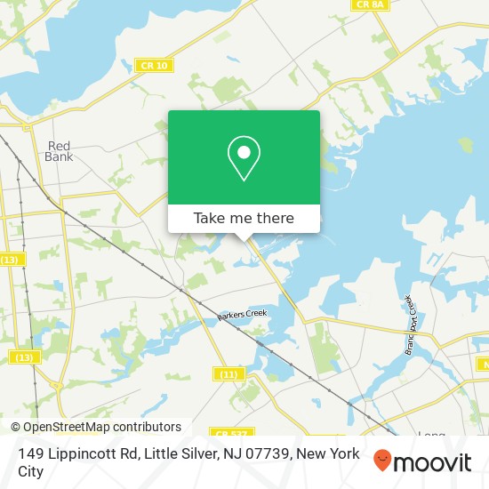 Mapa de 149 Lippincott Rd, Little Silver, NJ 07739