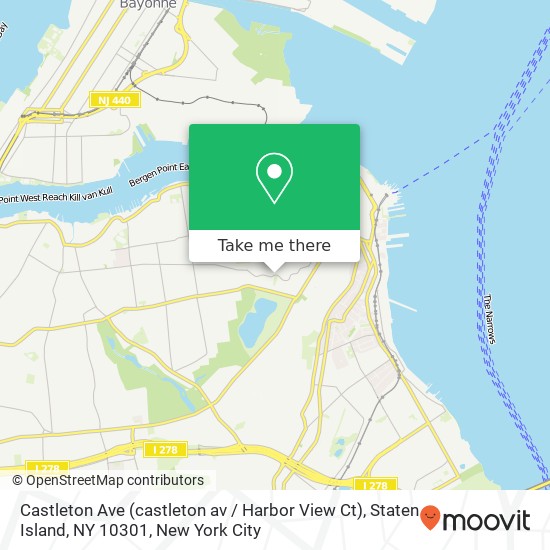 Castleton Ave (castleton av / Harbor View Ct), Staten Island, NY 10301 map