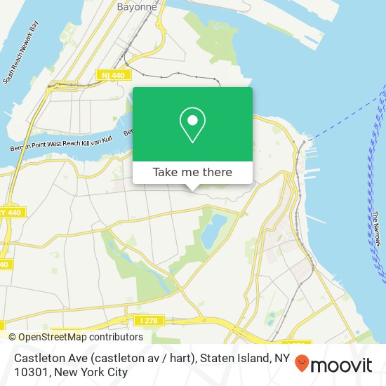 Mapa de Castleton Ave (castleton av / hart), Staten Island, NY 10301