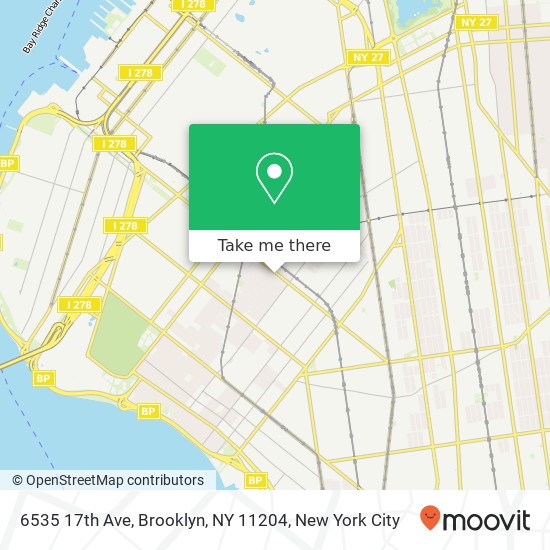 Mapa de 6535 17th Ave, Brooklyn, NY 11204