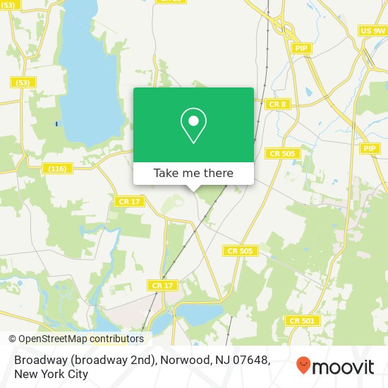 Mapa de Broadway (broadway 2nd), Norwood, NJ 07648