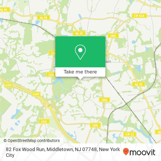 Mapa de 82 Fox Wood Run, Middletown, NJ 07748