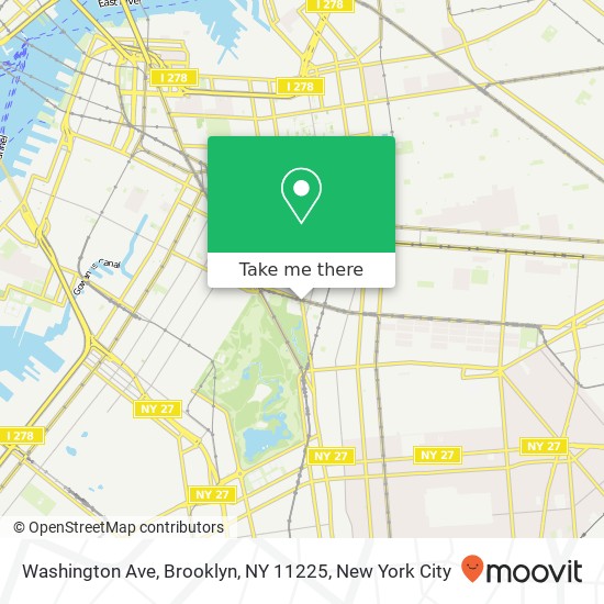 Mapa de Washington Ave, Brooklyn, NY 11225