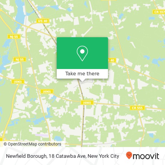 Mapa de Newfield Borough, 18 Catawba Ave