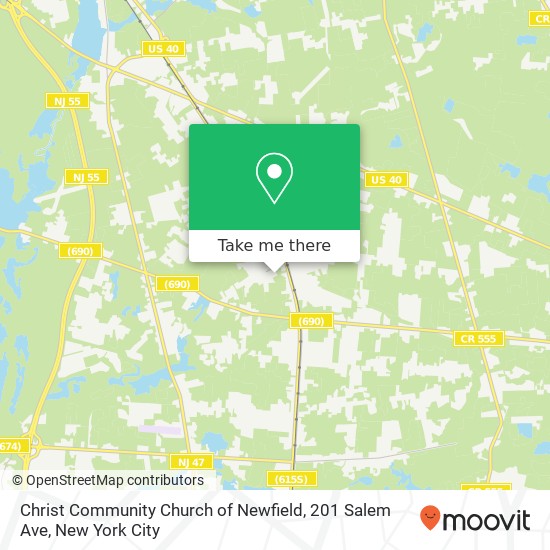 Mapa de Christ Community Church of Newfield, 201 Salem Ave