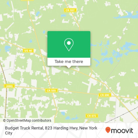 Mapa de Budget Truck Rental, 823 Harding Hwy